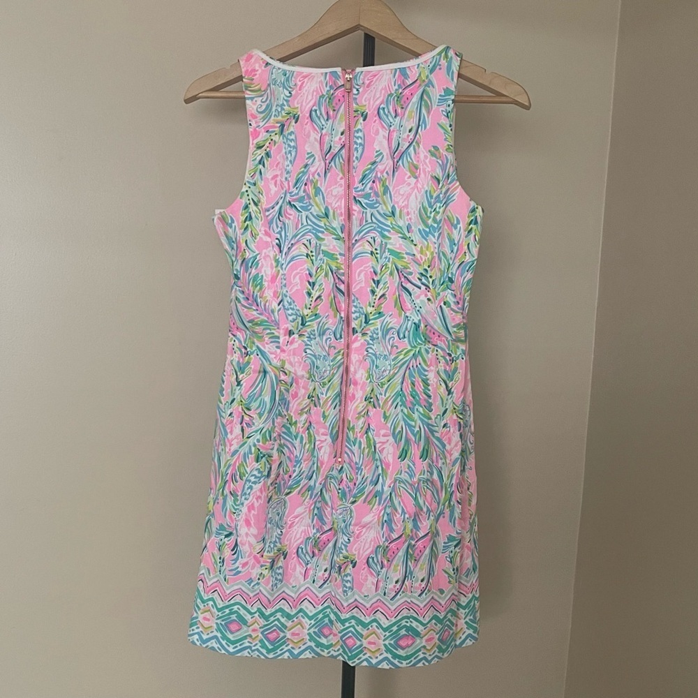 Lilly Pulitzer Gabby Stretch Shift Dress - Pink and Green - Picture 2 of 10